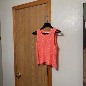 Forever 21 Small Pink w/Textured Print Scoop Neck Knit Tank Top - EUC